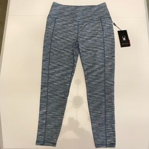NWT Spyder Blue Space Dye Quick Dry Leggings XL